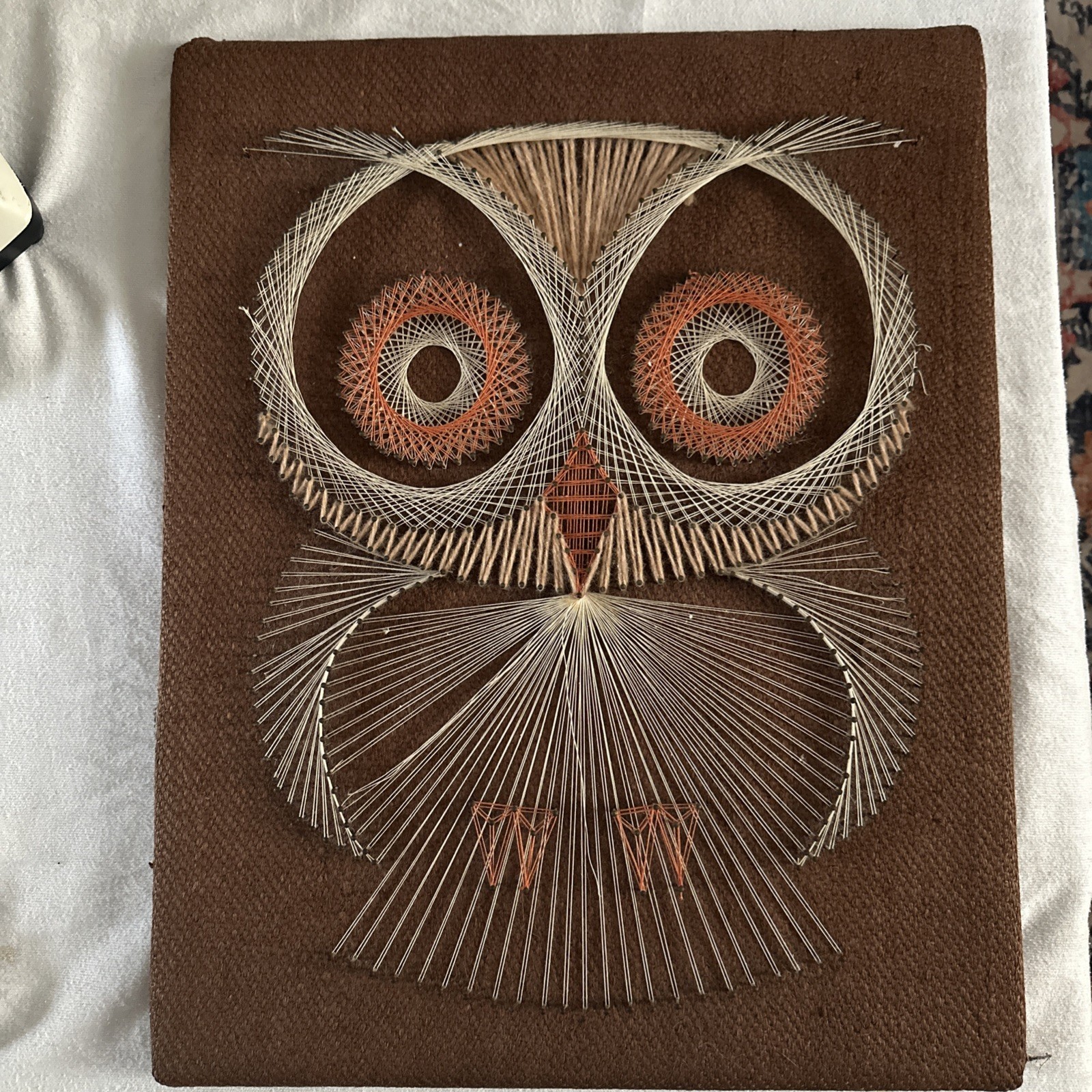 Vintage 70's String Art Owl Design | Nails and String Art | MCM Boho retro bird Vintage 70's String Art Owl Design | Nails and String Art | MCM Boho retro bird