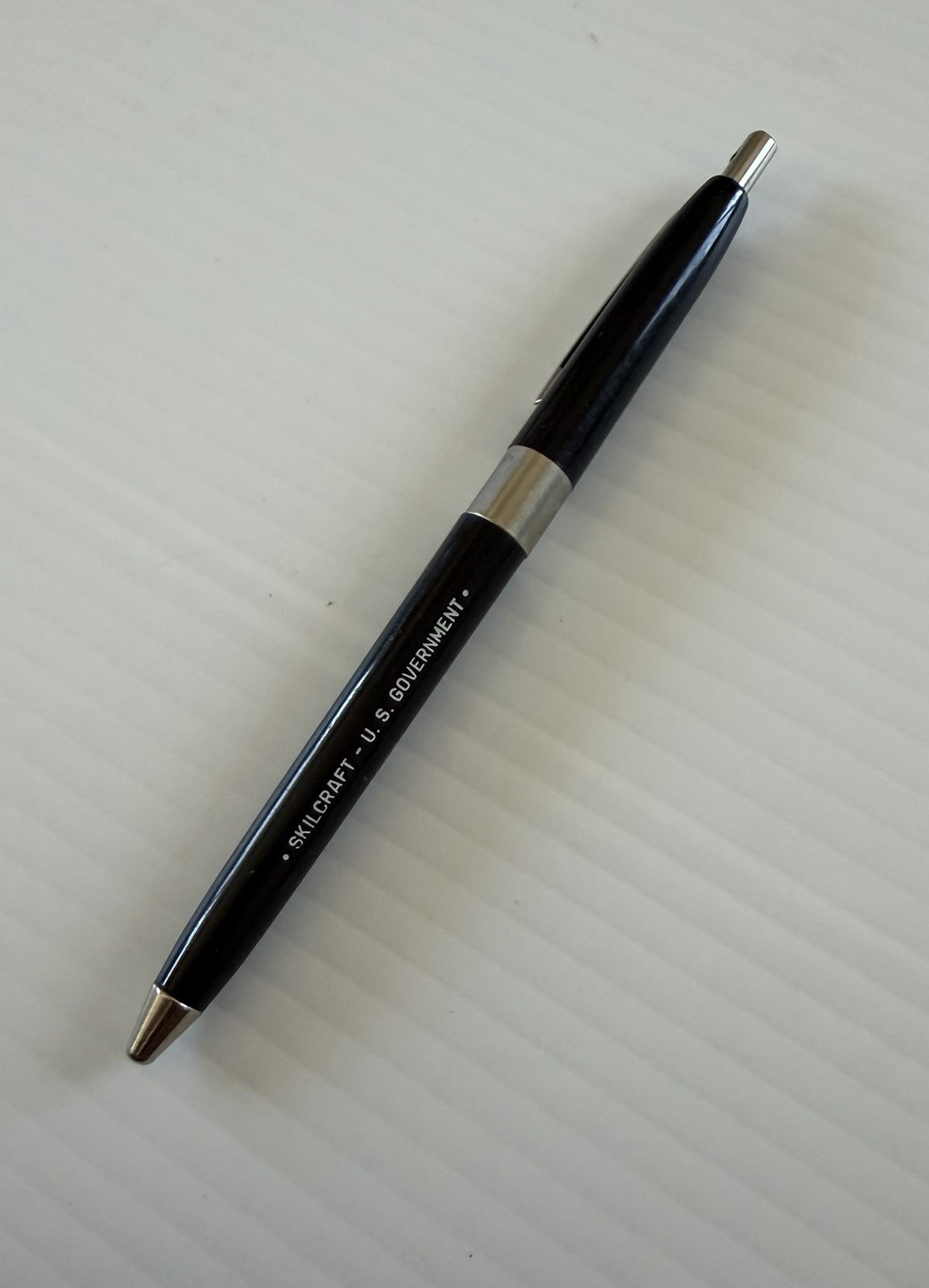Vintage SKILCRAFT U.S. Government Ballpoint Pen Black USA Office Military