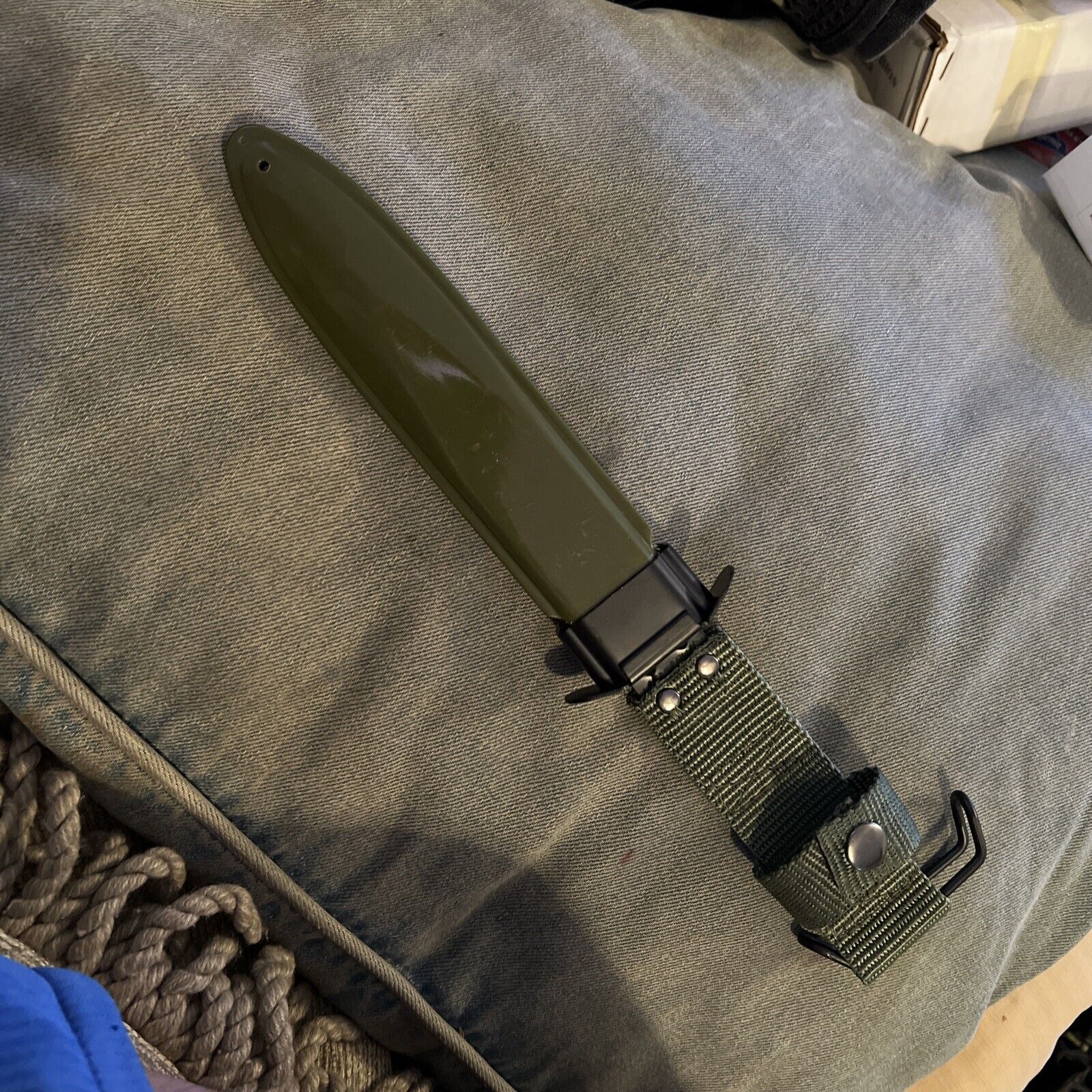 M-7 Combat Knife Sheath Heavy Black & Olive Green