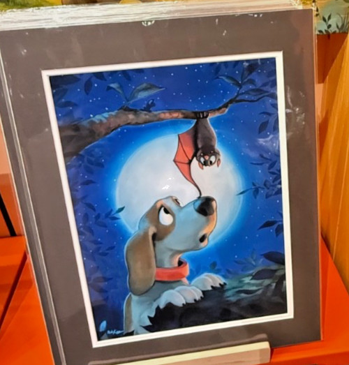Disney Parks Rob Kaz Dog Moon Bat Print 18x14” NEW Matted Animal Kingdom