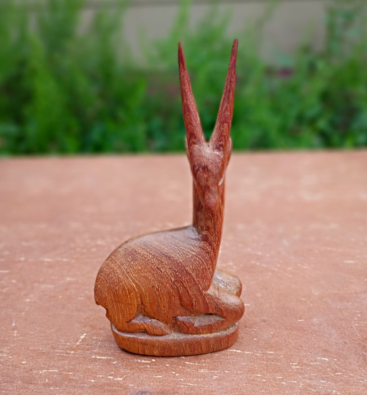 Hand Carved Brown Wood Antelope Figurine, Animal Wildlife Decor Sculpture Hand Carved Brown Wood Antelope Figurine, Animal Wildlife Decor Sculpture
