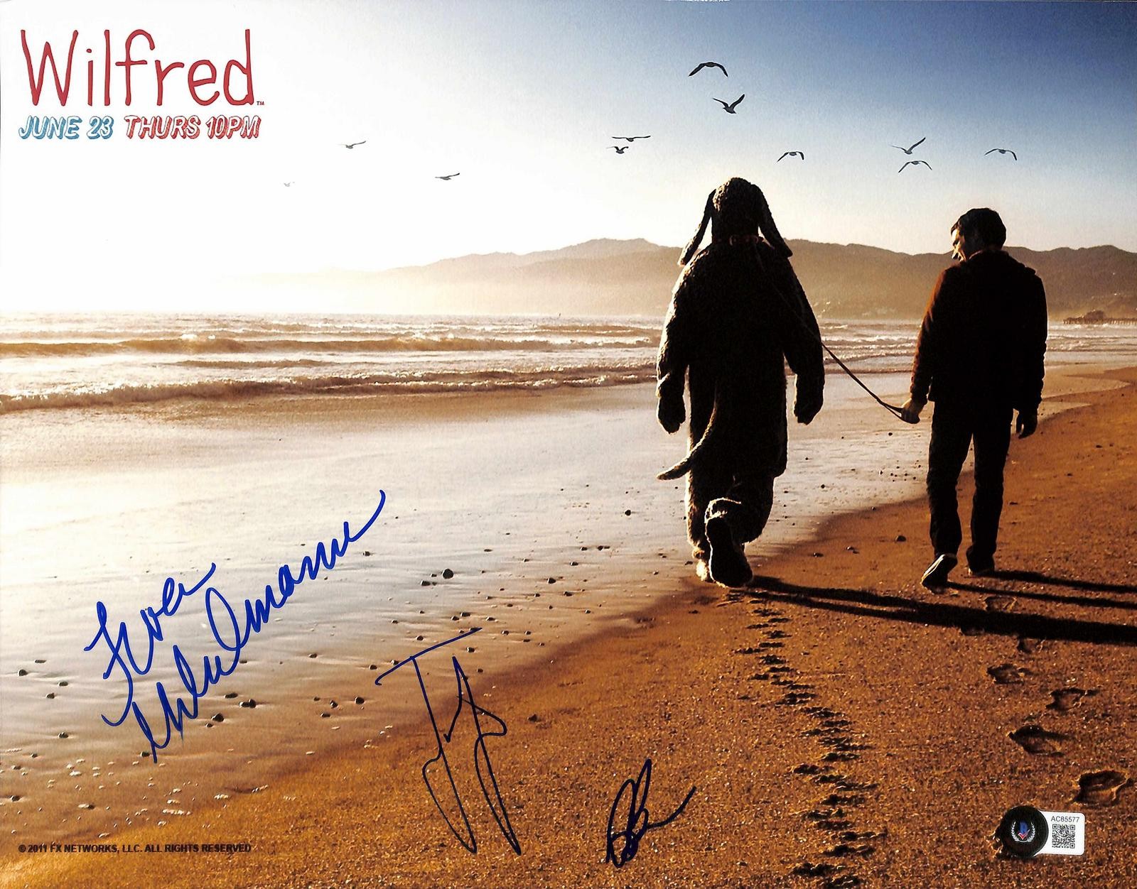 Wilfred Cast x 3 Signed 11x14 Photo Beckett LOA