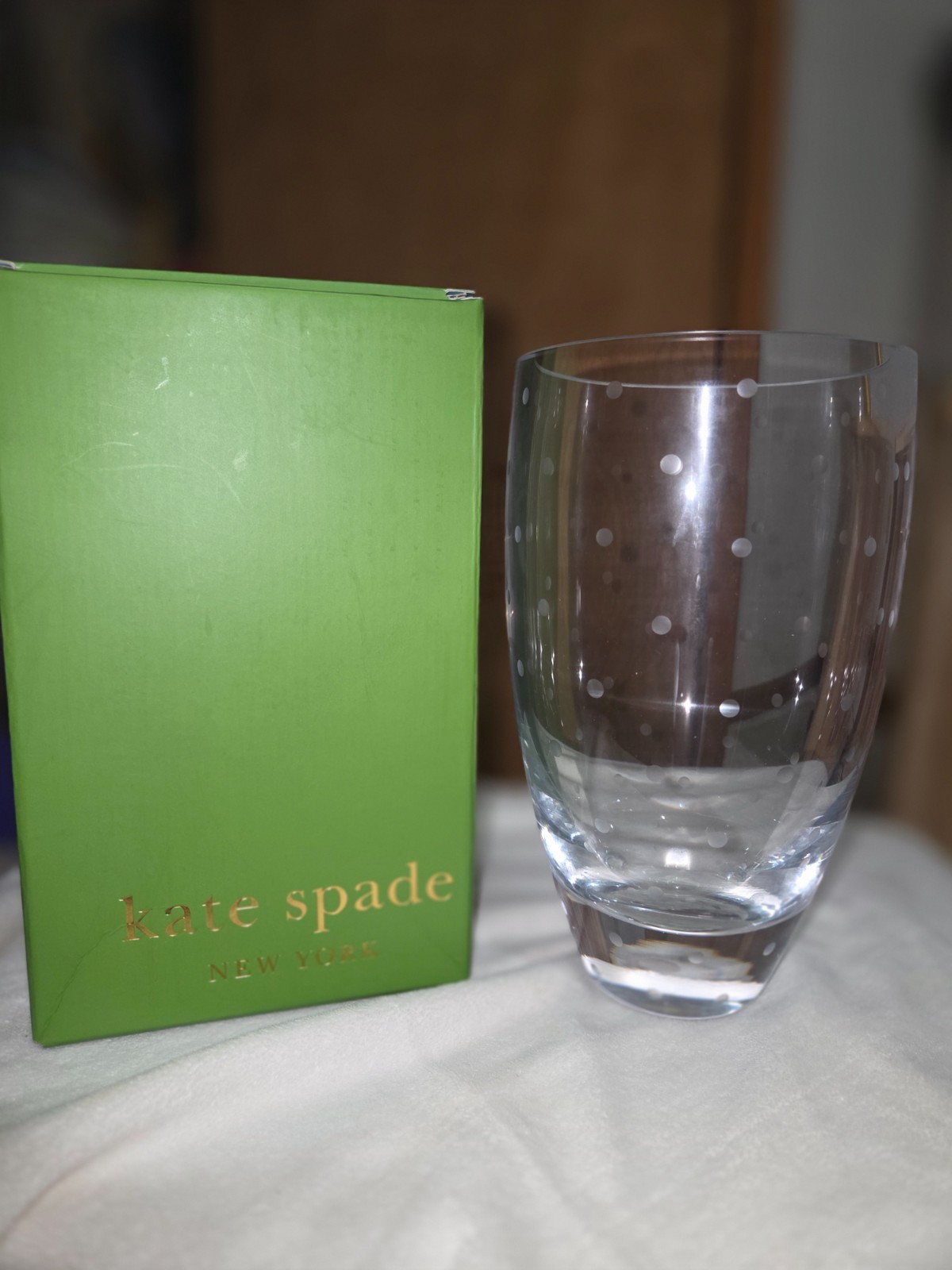 Kate Spade New York Larabee Dot Bouquet Crystal Vase, 8.75