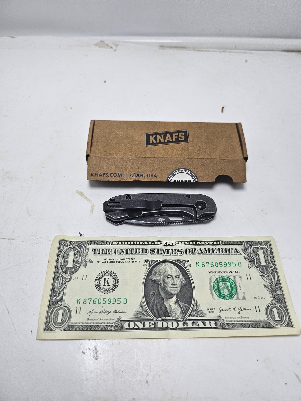 Knafs Lander 5 Folding Knife Black Stonewash D2 Blade EDC Pocket Knife 2