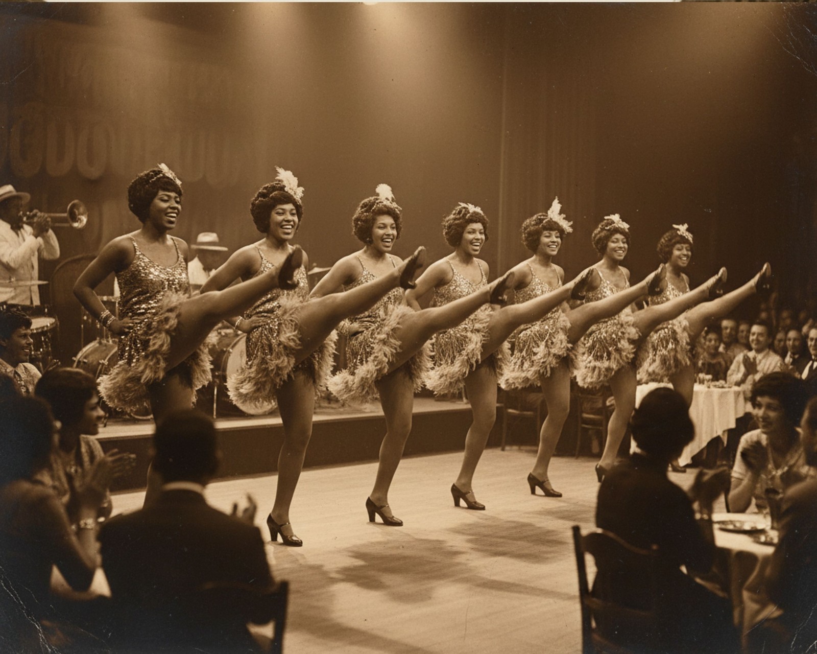 African American Women Dancers Cotton Club 1930s and band 8x10 Photo African American Women Dancers Cotton Club 1930s and band 8x10 Photo