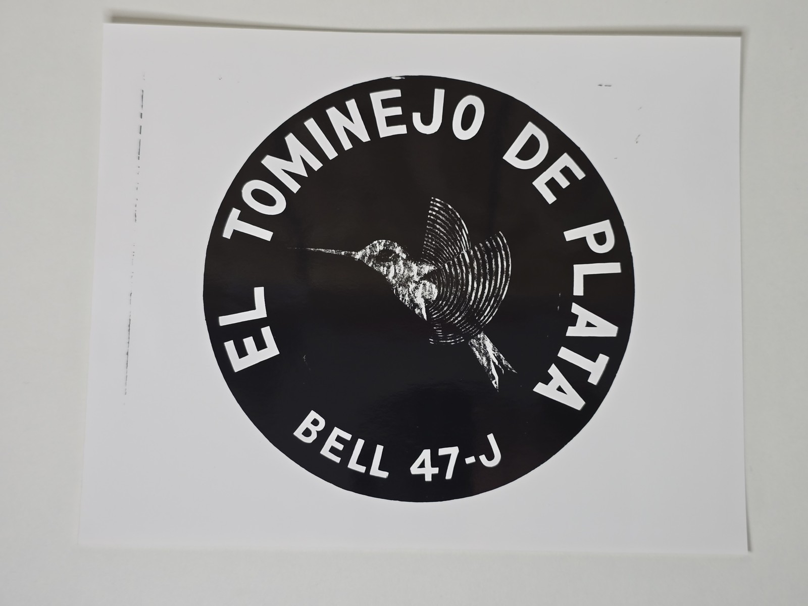 1956 Bell 47J Silver Hummingbird Latin America Tour Emblem 8x10 Photo Archive