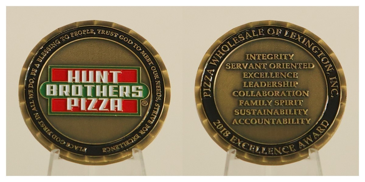 Hunt Brothers Pizza 2018 Excellence Award Challenge Coin  4#E