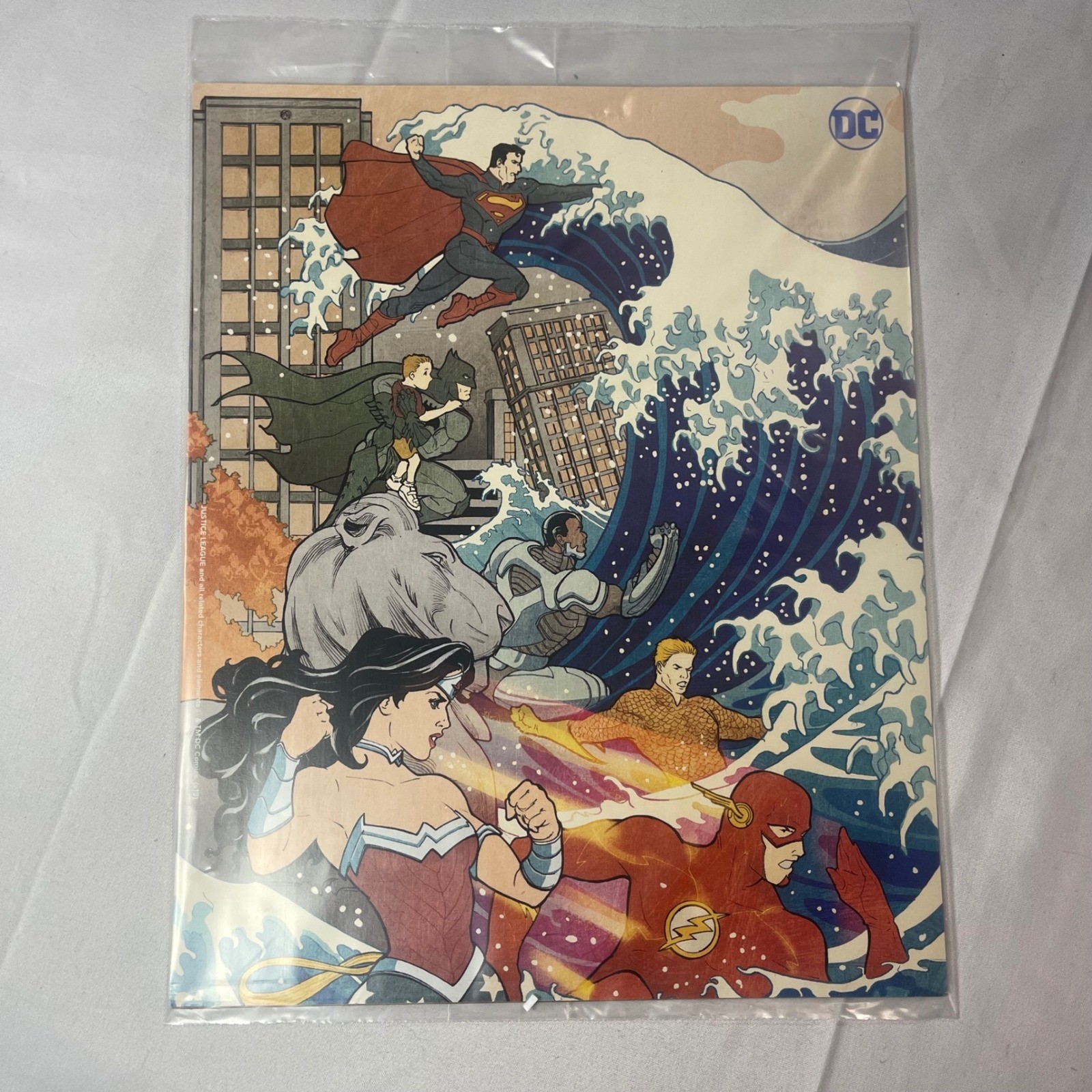 DC Comics Justice League Great Wave Hokusai Style Art Print SEALED NEW DC Comics Justice League Great Wave Hokusai Style Art Print SEALED NEW