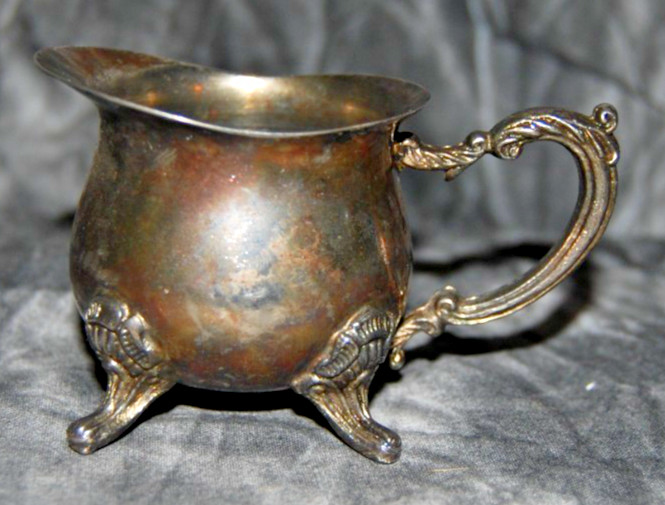 Vintage 1950s Davco Silver Ltd. Creamer Bowl Ornate Floral Handle Silver-plated