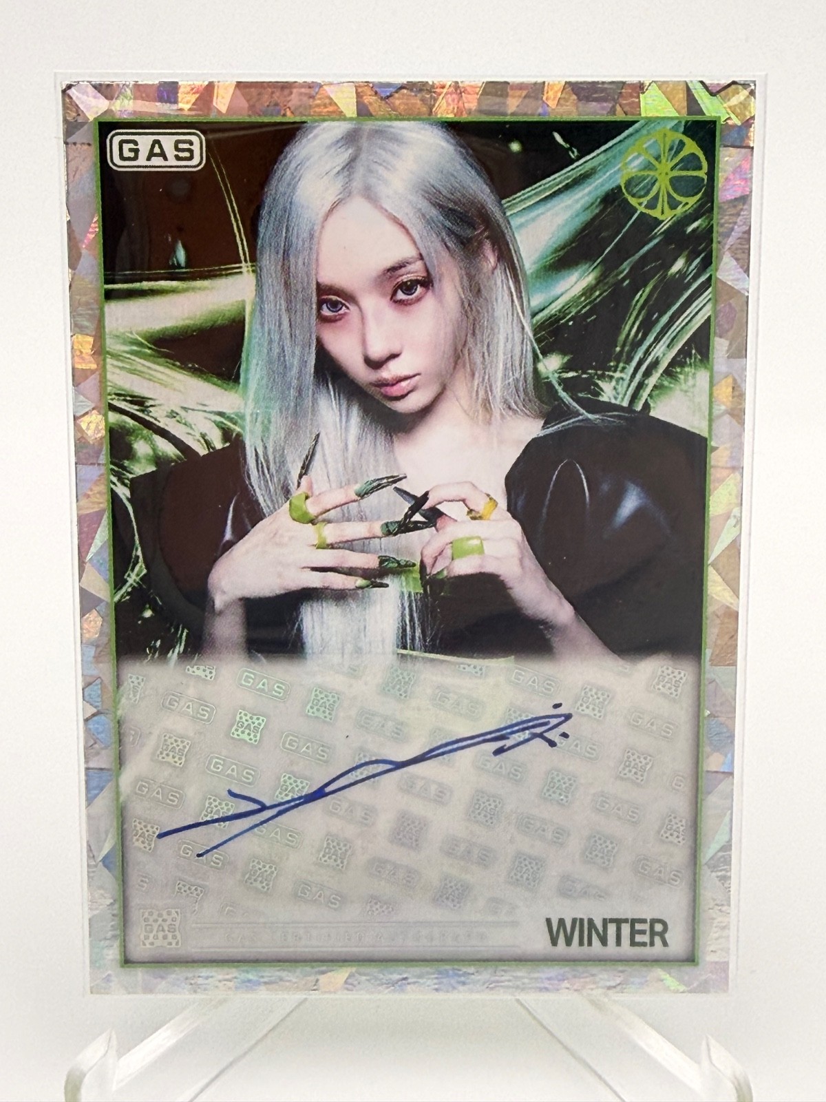 2026 Gas x Complex Aespa Lemonade Winter Autograph Cracked Ice Foil 6/10 #A-4 2026 Gas x Complex Aespa Lemonade Winter Autograph Cracked Ice Foil 6/10 #A-4