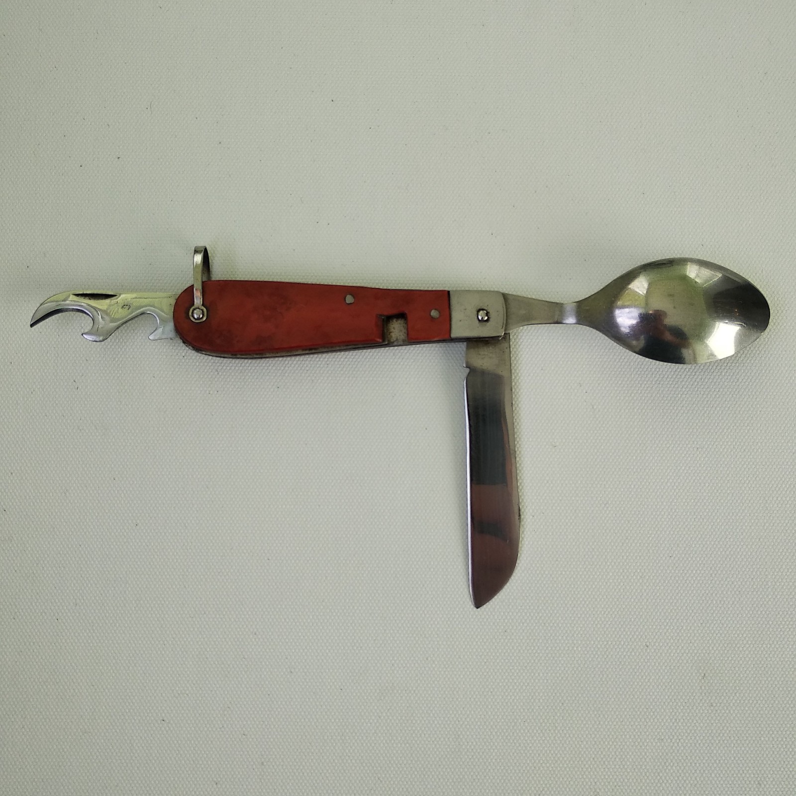 Vintage Soviet Folding Spoon Knife – USSR Camping Multi-Tool Utensil
