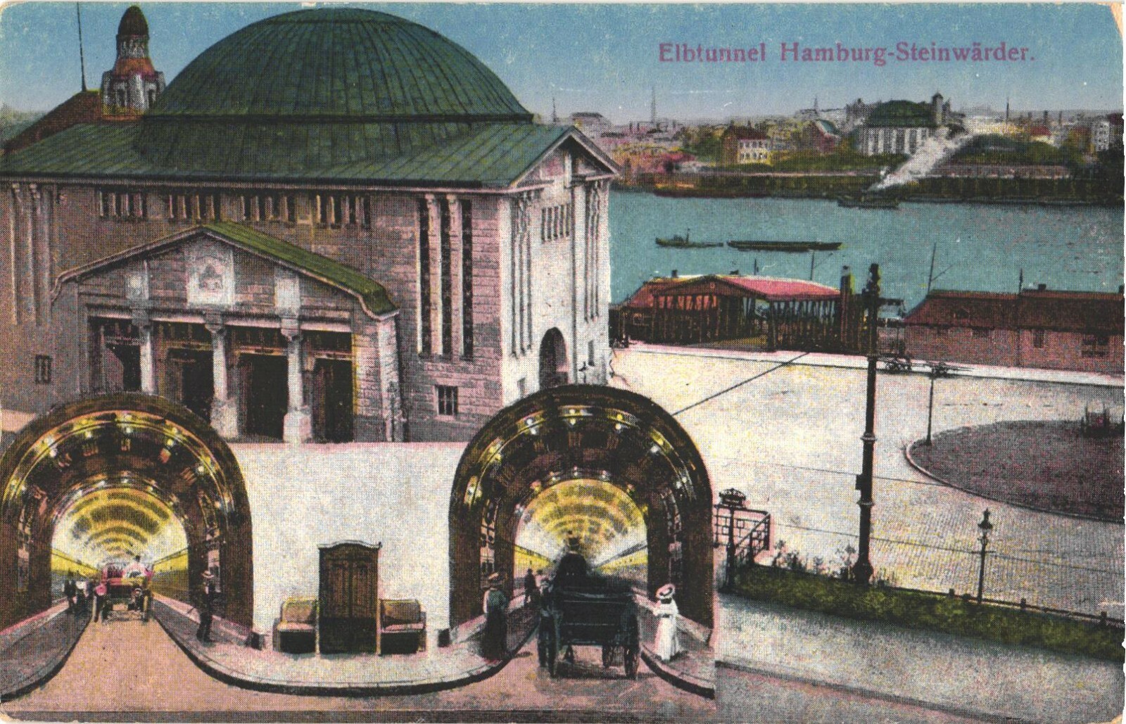 Hamburg Germany Old Elbe Tunnel Steinwerder Divided Back Postcard c1911 Unused Hamburg Germany Old Elbe Tunnel Steinwerder Divided Back Postcard c1911 Unused