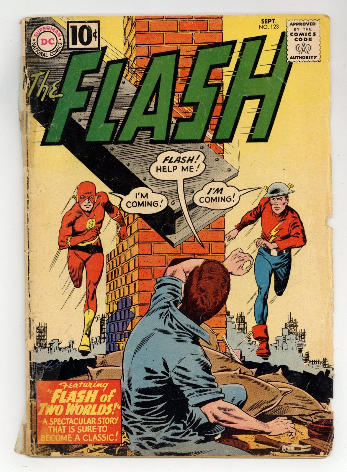 Flash #123 FR/GD 1.5 1961 1st SA app. of GA Flash, 1st mention of Earth-2