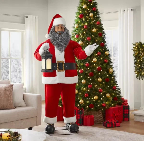 6.5 FT ANIMATED LED APP CONTROLLED AFRICAN SANTA CLAUS CHRISTMAS ANIMATRONICPROP