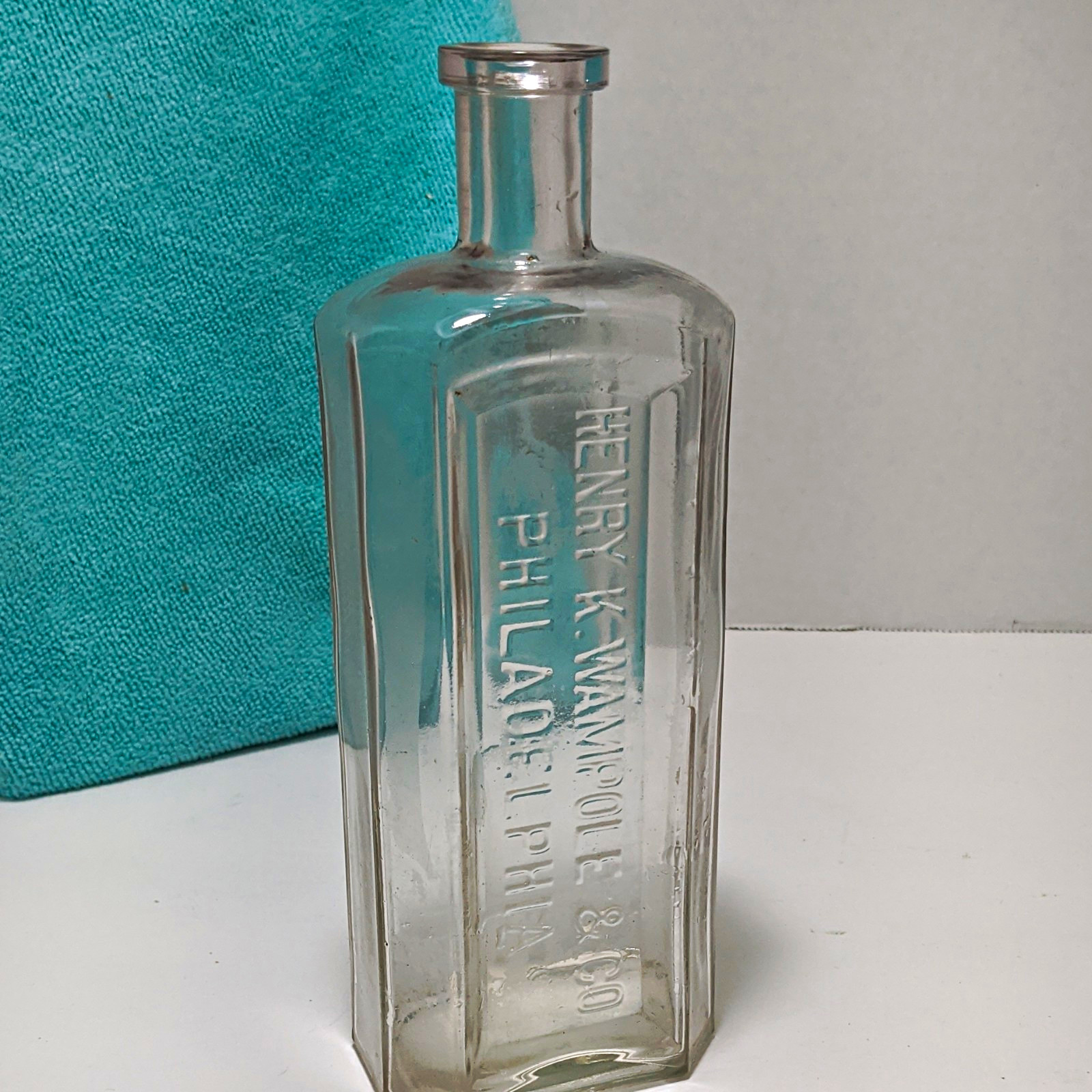 Henry K. Wampole & Co Philadelphia PA Clear Embossed Glass Medicine Bottle Henry K. Wampole & Co Philadelphia PA Clear Embossed Glass Medicine Bottle