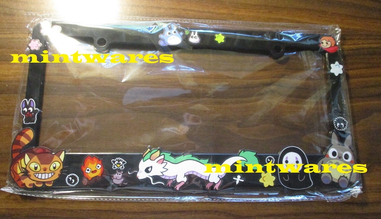Ghibli Friends Custom License Plate Frame Car Anime Figure Spirited Away Totoro