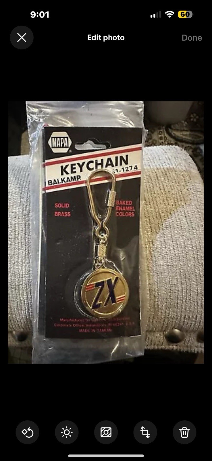 VTG ZX Keychain DATSUN NISSAN Z 240 260 280 300 Enamel On Solid Brass