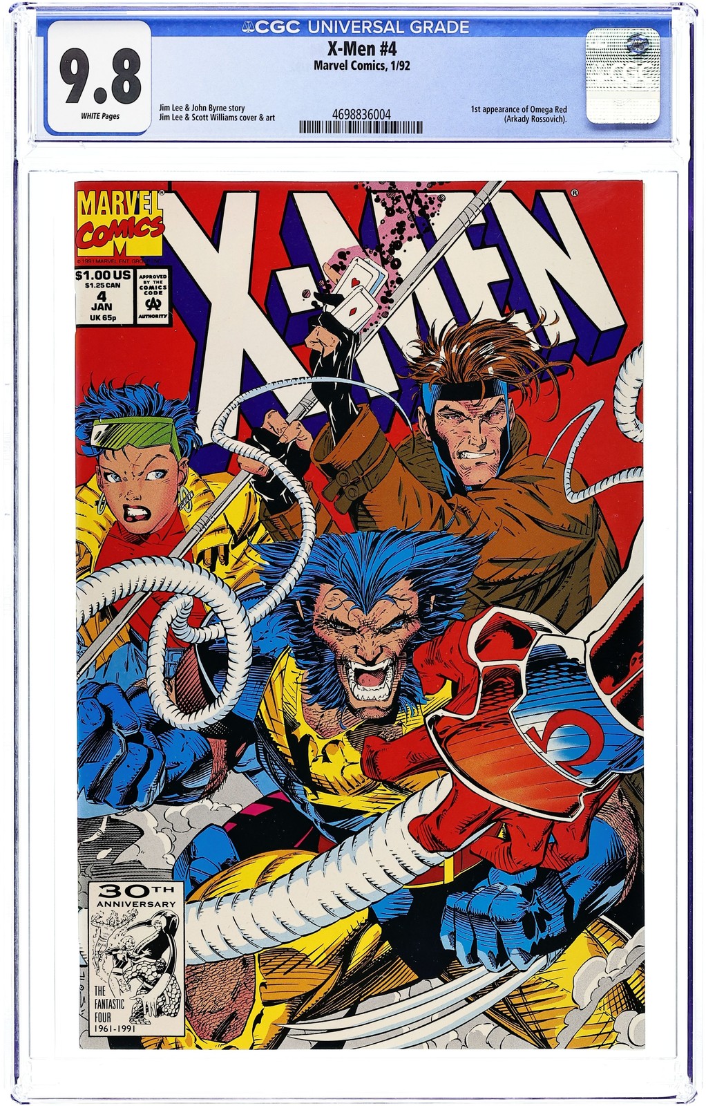 X-Men #4D CGC 9.8 1992 4698836004 1st app. Omega Red