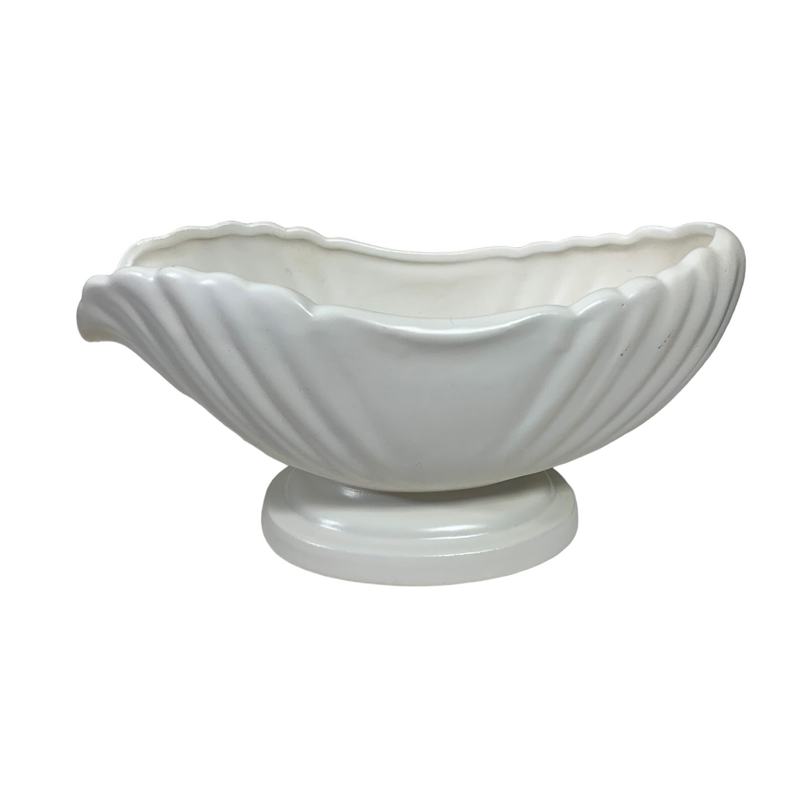 Vintage Ceramic Shell Planter Ivory White Made in Japan 4x10 Decorative Bowl
