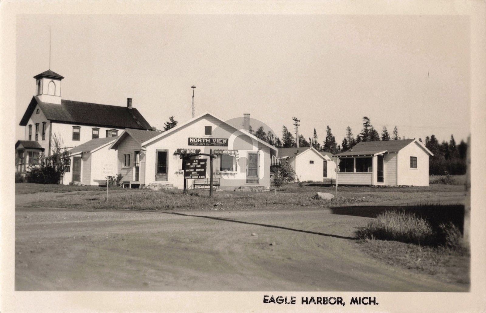 Street View Eagle Harbor MI Michigan #1 RPPC Photo Postcard COPY