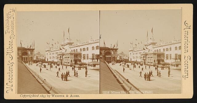 Photo:Chicago Illinois 1893 World's Fair Mines Building stereoview