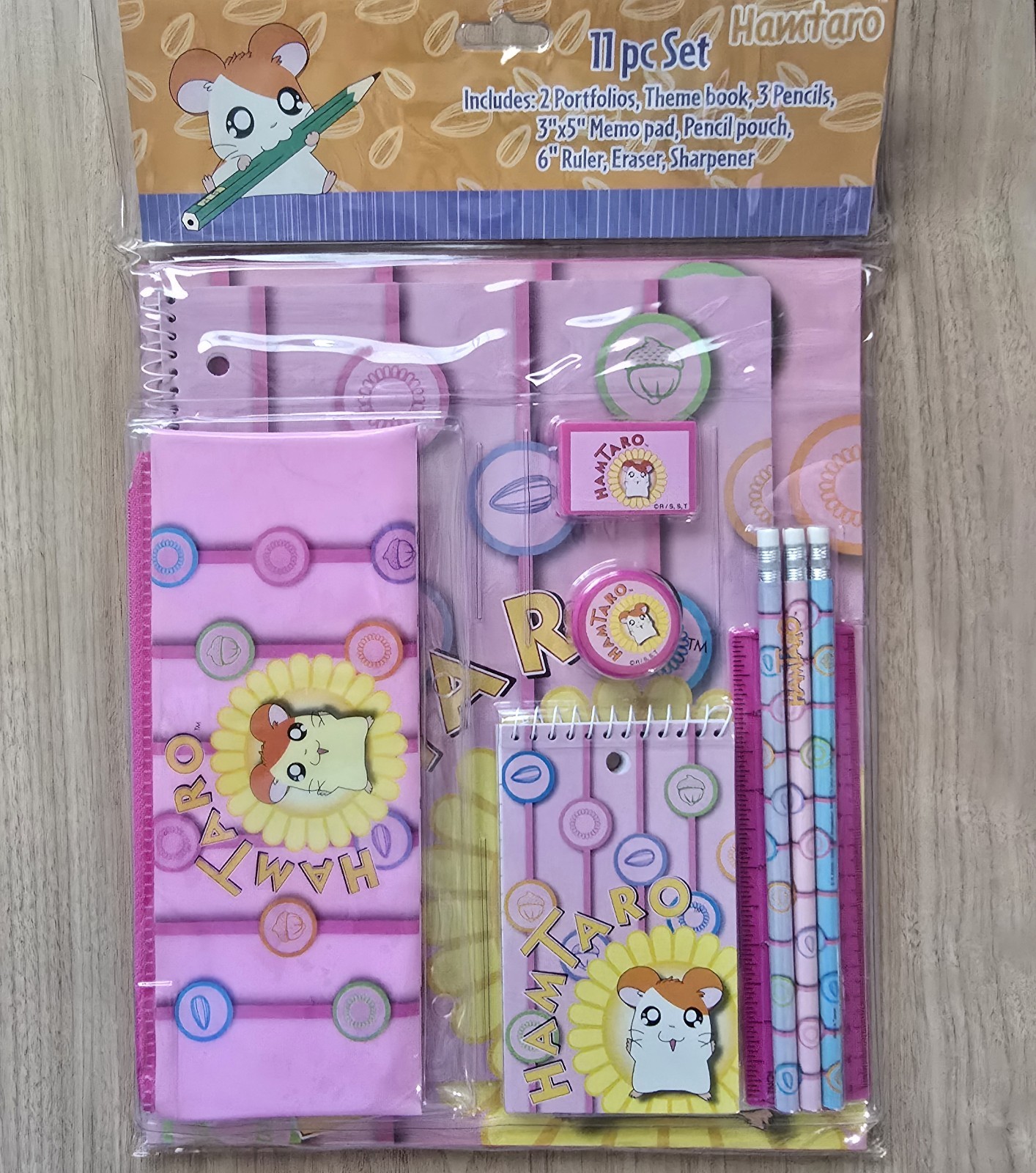 HAMTARO 11 pc Value Pack Stationery Set- School- New-FACTORY SEALED 2003