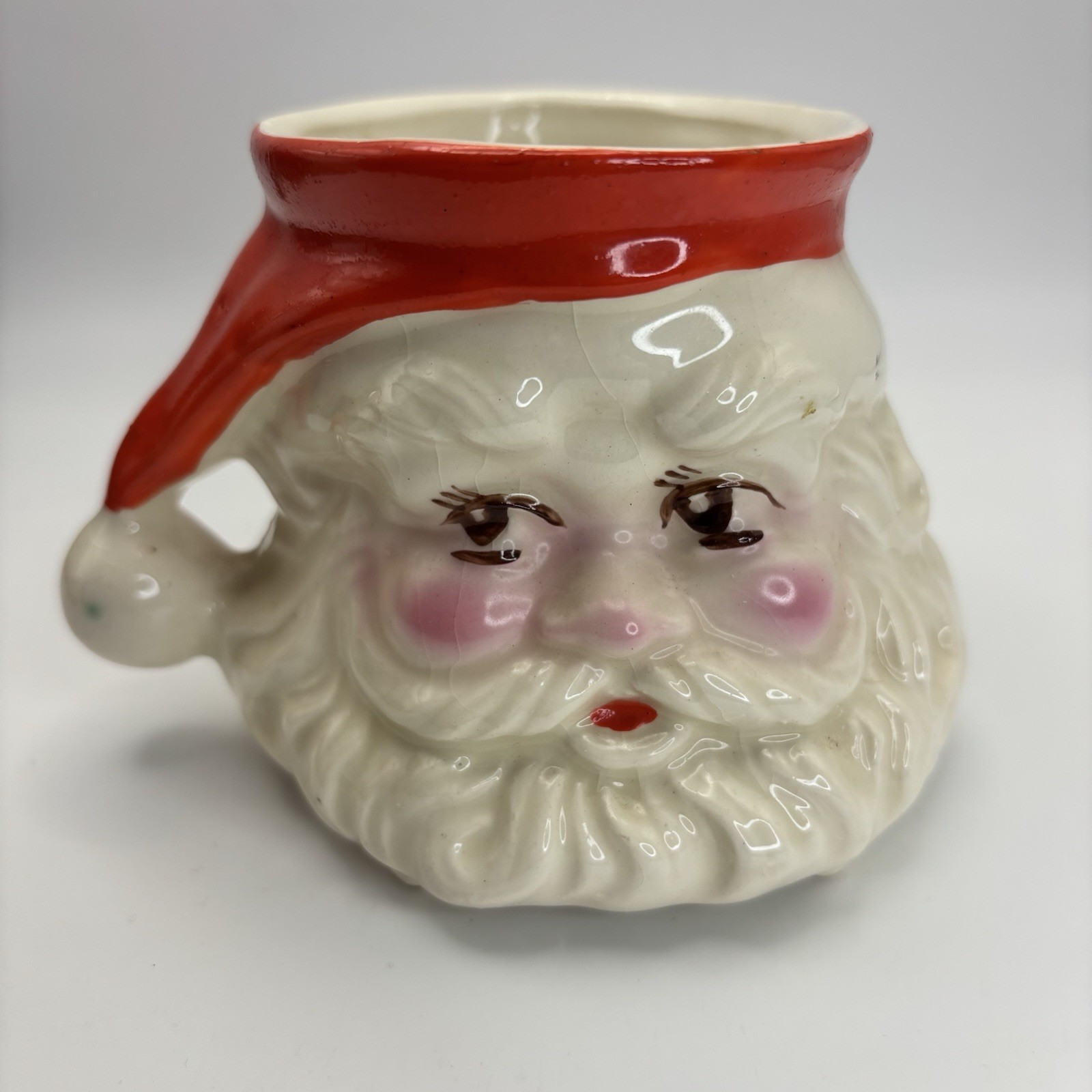 MCM 3D SANTA HEAD CERAMIC MUG JAPAN KITCHY COLLECTIBLE HOLIDAY X1