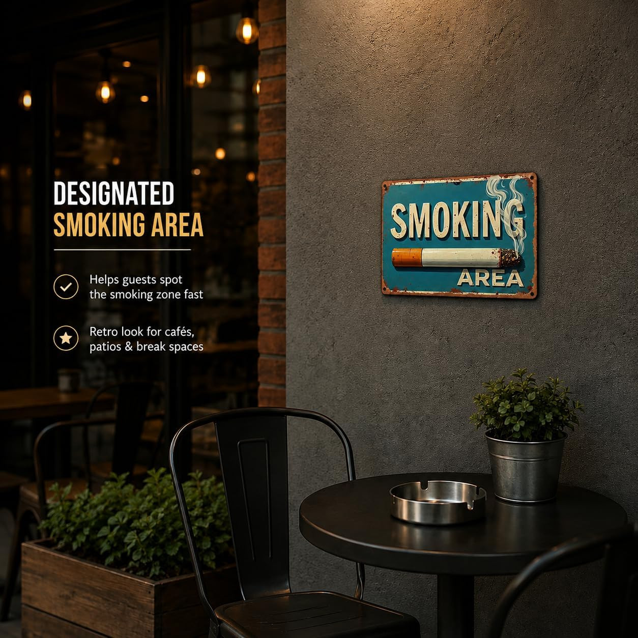 8x12 Inch Smoking Area Vintage Metal Sign, Designated Smoking Zone Aluminum W... 8x12 Inch Smoking Area Vintage Metal Sign, Designated Smoking Zone Aluminum W...