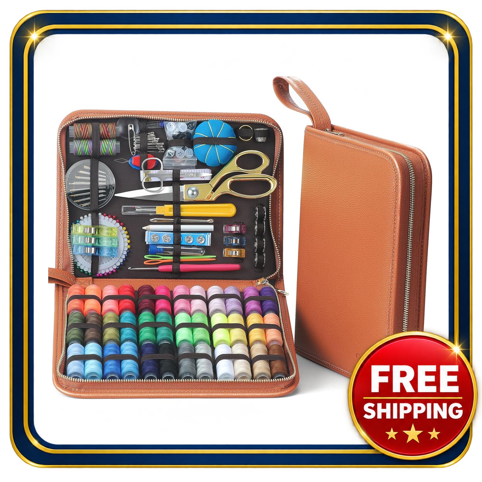 large sewing kit with 232 pieces for home mending and repairs