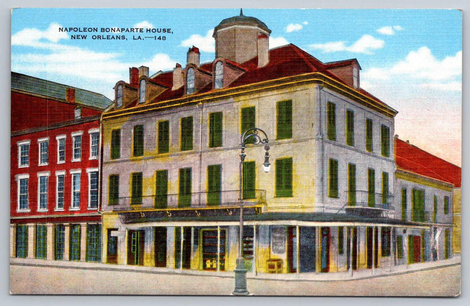c1940s Napoleon Bonaparte House New Orleans LA French Quarter Postcard