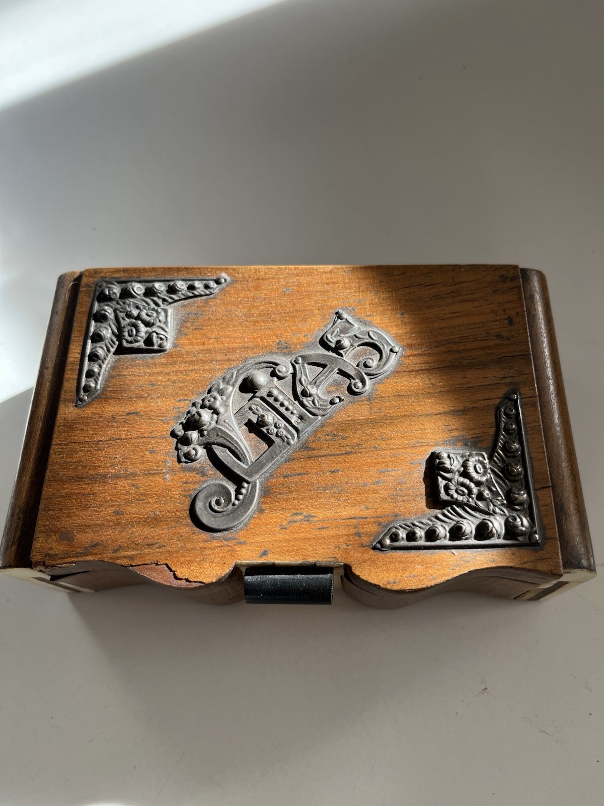 Very Small vintage wooden sewing box
