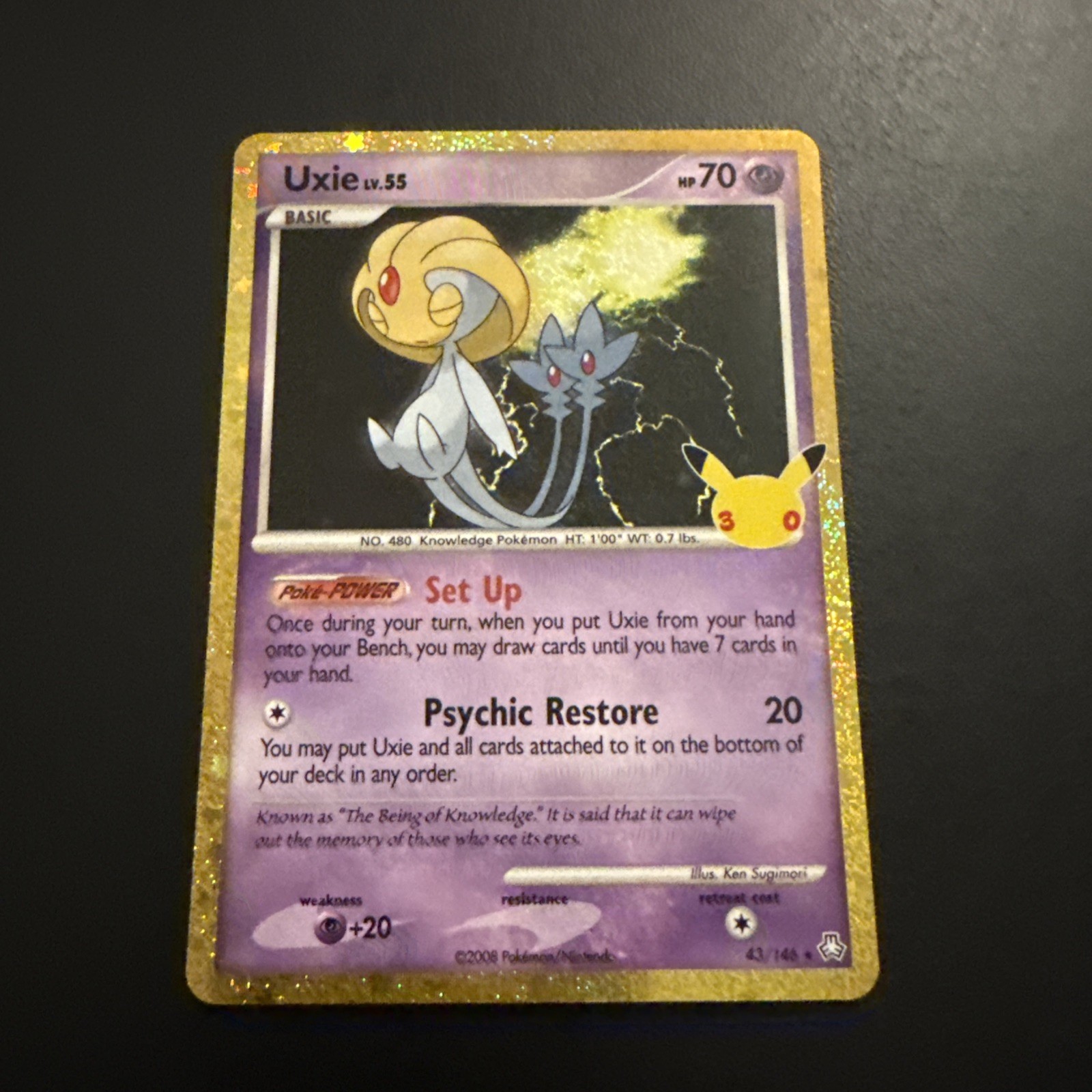 The Pokémon Company Pokémon TCG Uxie 43/146 Legends Awakened Holo Rare ENG 2008