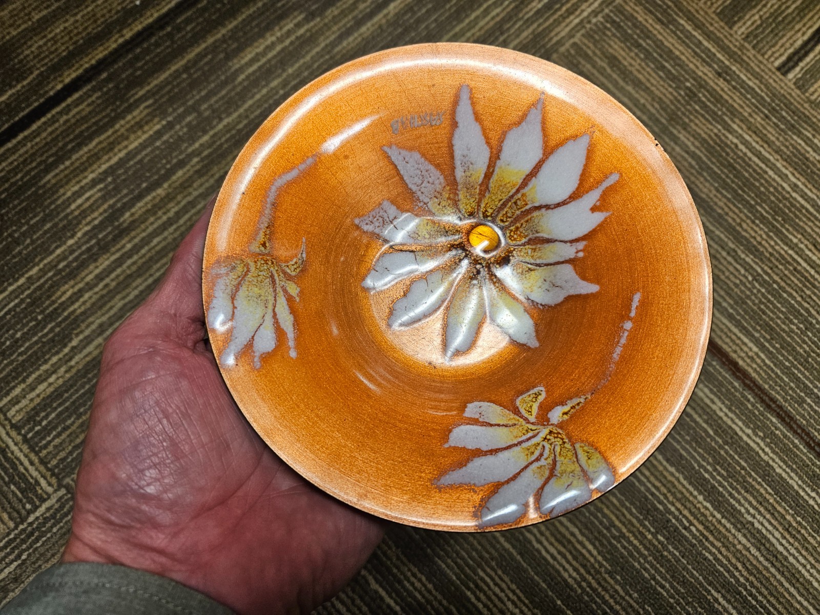 Rare Sascha Brastoff Signed, Spicy enamel