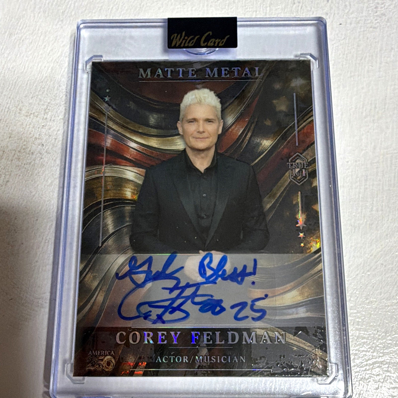 Wild Card America 250 Matte Metal Corey Feldman Autograph True 1/1 & Inscription Wild Card America 250 Matte Metal Corey Feldman Autograph True 1/1 & Inscription