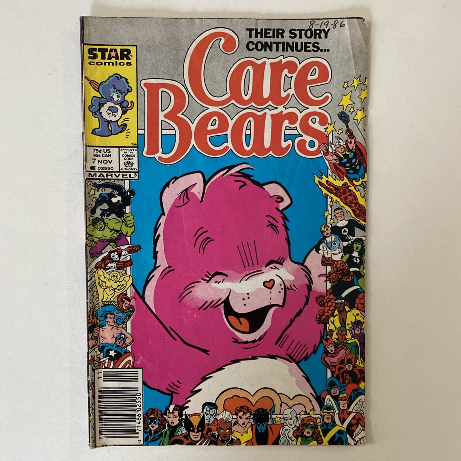 CARE BEARS 7 rare 1986 Marvel 25th Anniversary NEWSSTAND Star Comics HTF scarce