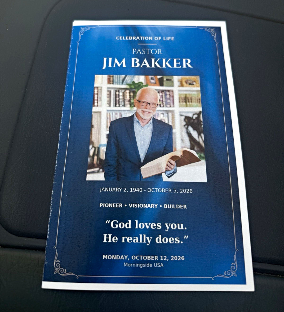 Jim Bakker Funeral Program Oct 12, 2026