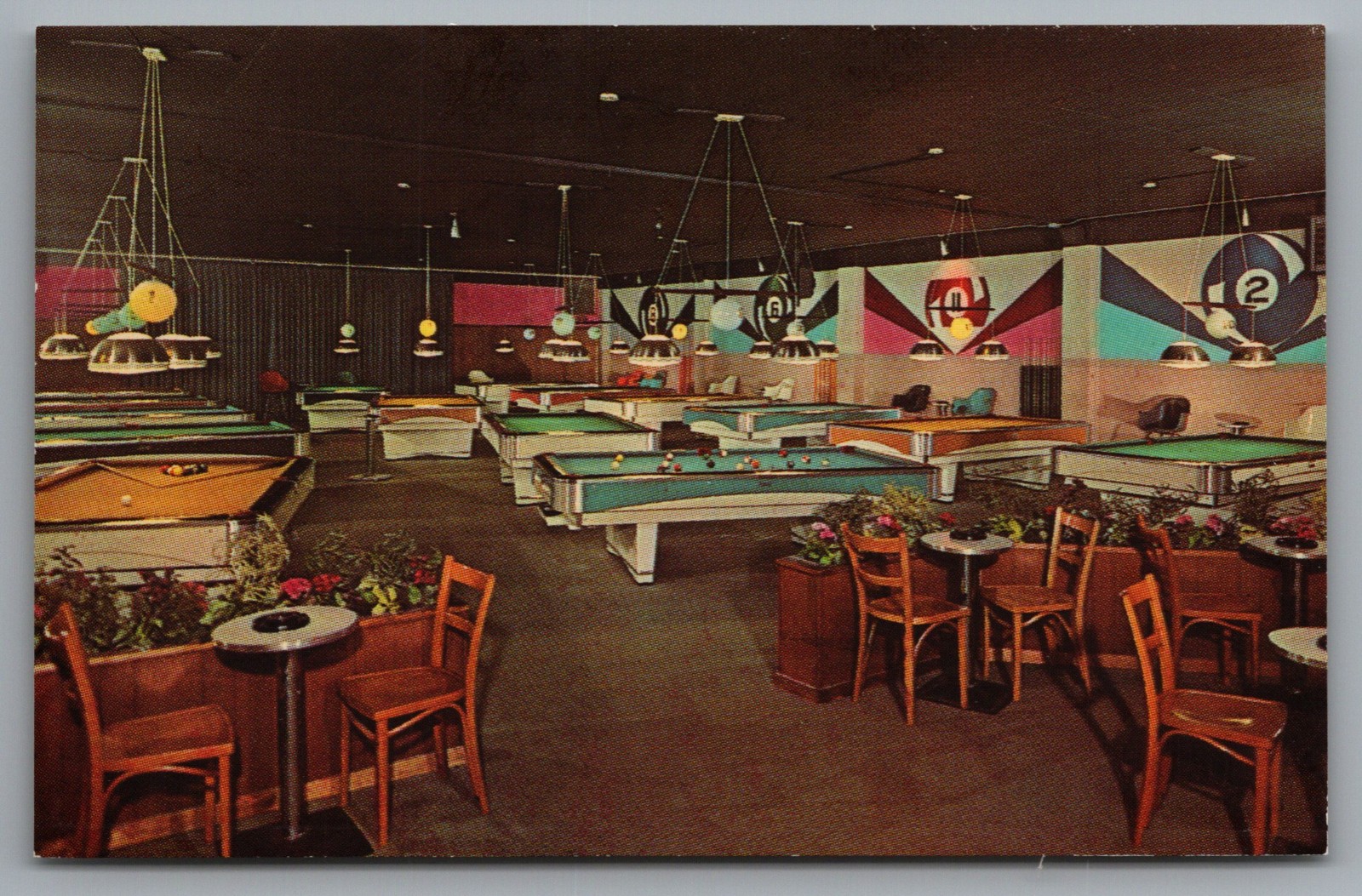Red Bank NJ Monmouth Cue Billiard Lounge c1960s Mini Postcard Business Card