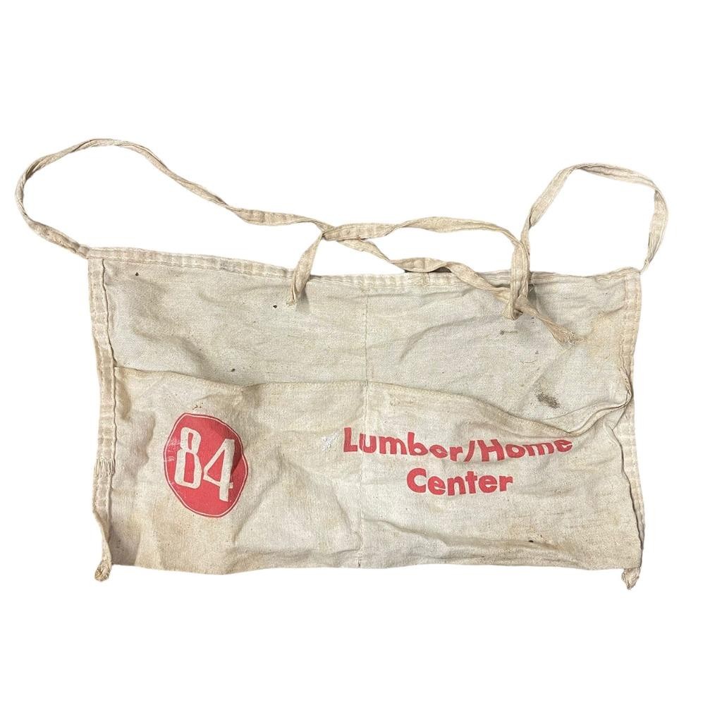 Vintage 84 Lumber Carpenters Tool Belt Apron Pittsburgh Canvas Workwear Pocket