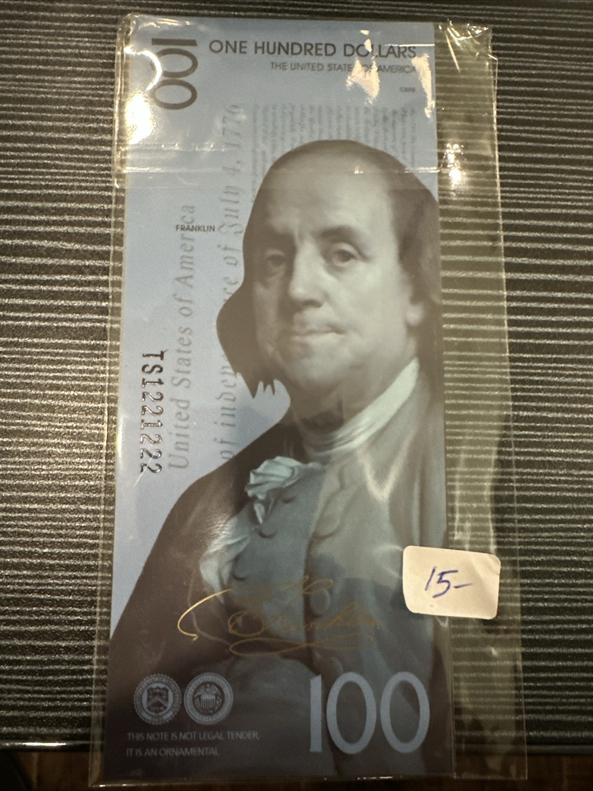 6 pcs/lot Banknotes Polymer US Presidential Commemorative 1 5 10 20 100 Dollars