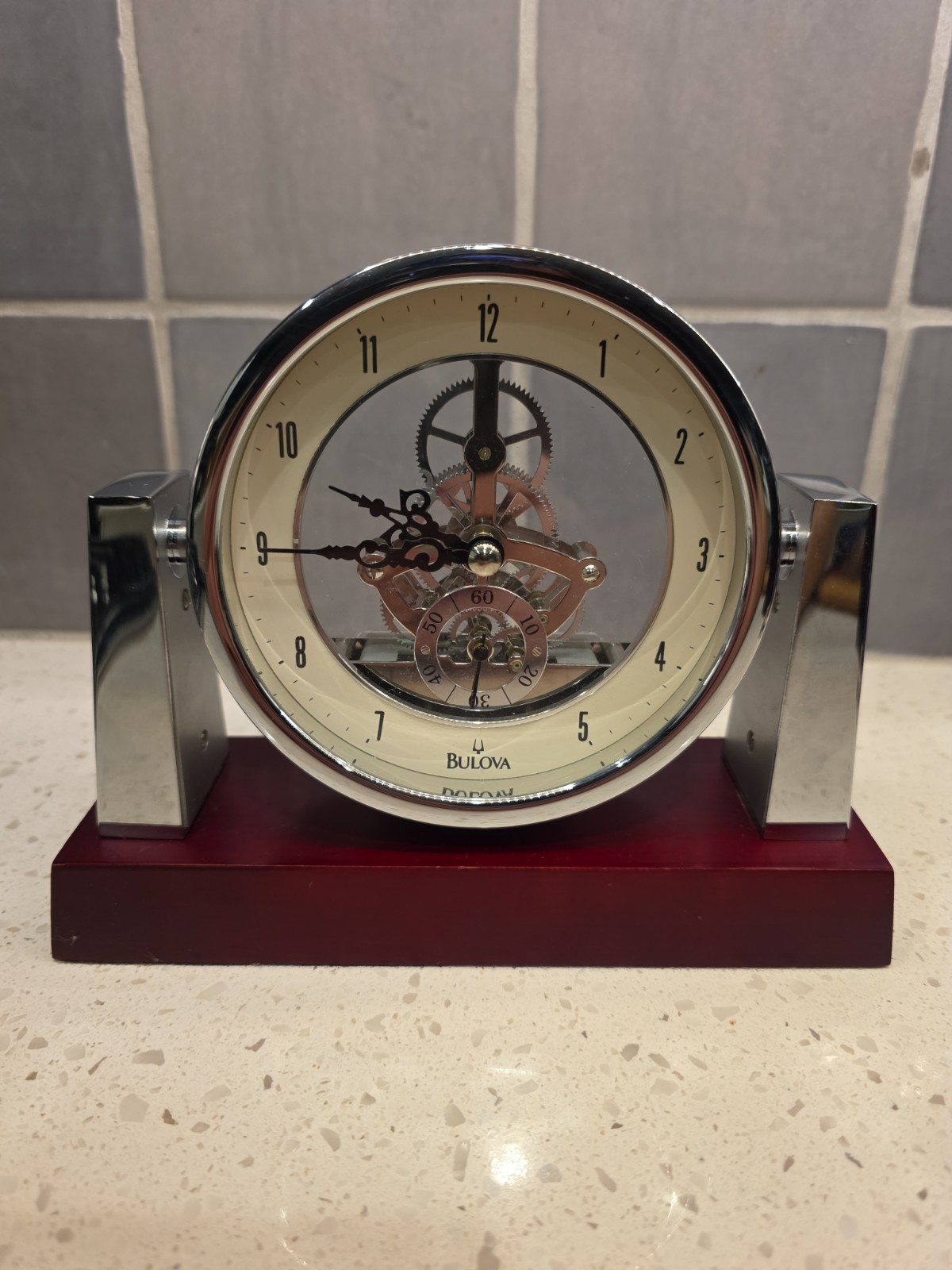 Bulova B7520 Largo Clock, Dark Mahogany Finish 