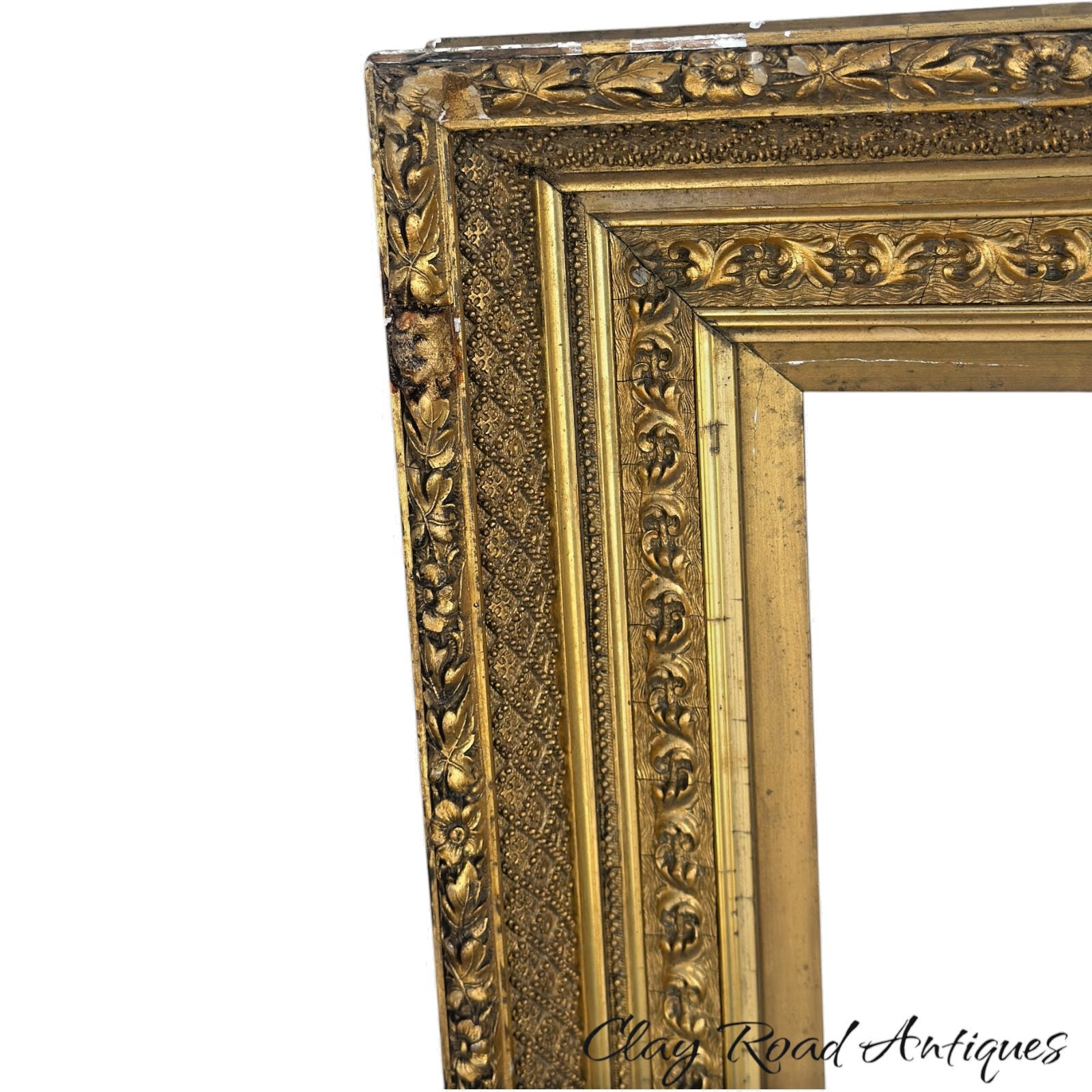 Antique 19th Century Victorian Ornate Gold Gilt Picture Frame Floral gilded Antique 19th Century Victorian Ornate Gold Gilt Picture Frame Floral gilded