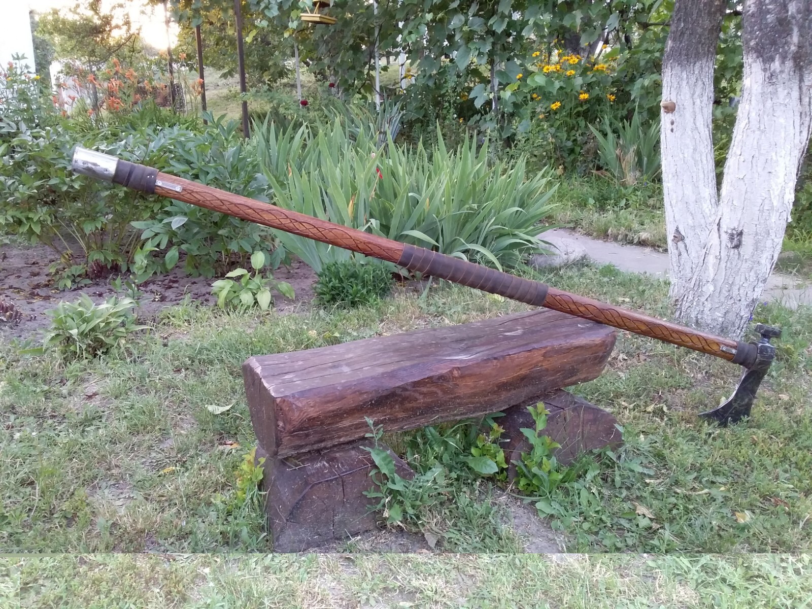Berserker Axe 57 inches long, battle, bearded, viking, barbarian, wargaming axe