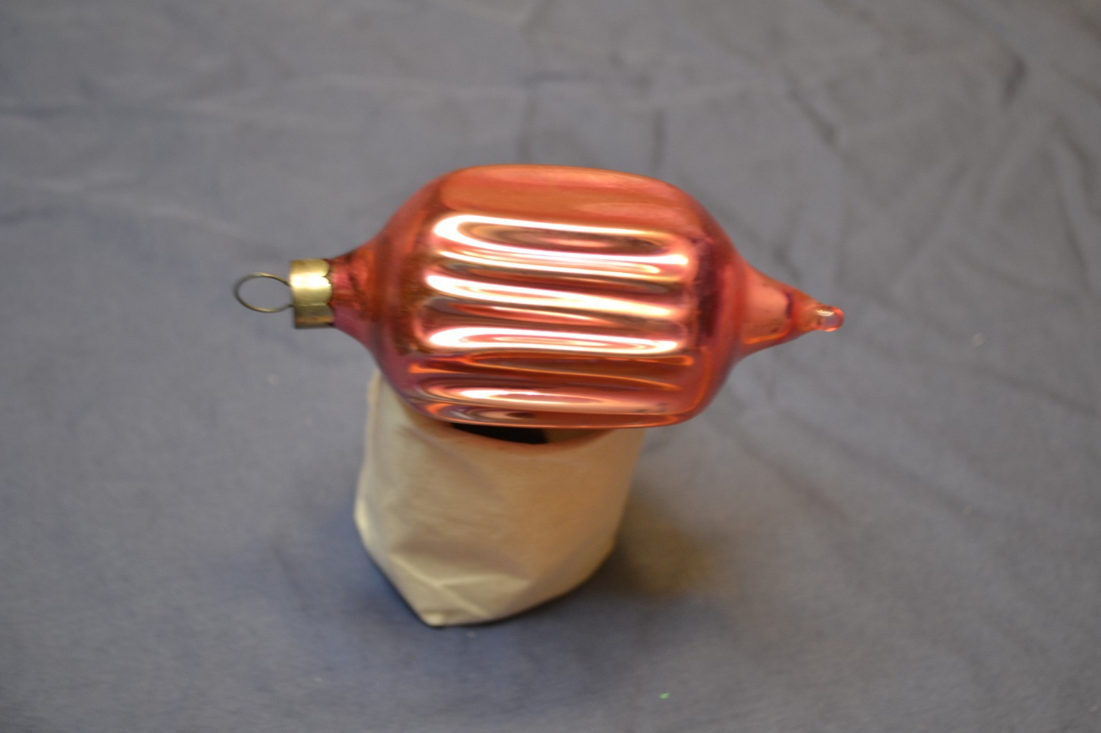vintage Made In US Of A Heim Light Pink Ribbed Lantern Glass Ornament, 3.5 Inc. vintage Made In US Of A Heim Light Pink Ribbed Lantern Glass Ornament, 3.5 Inc.