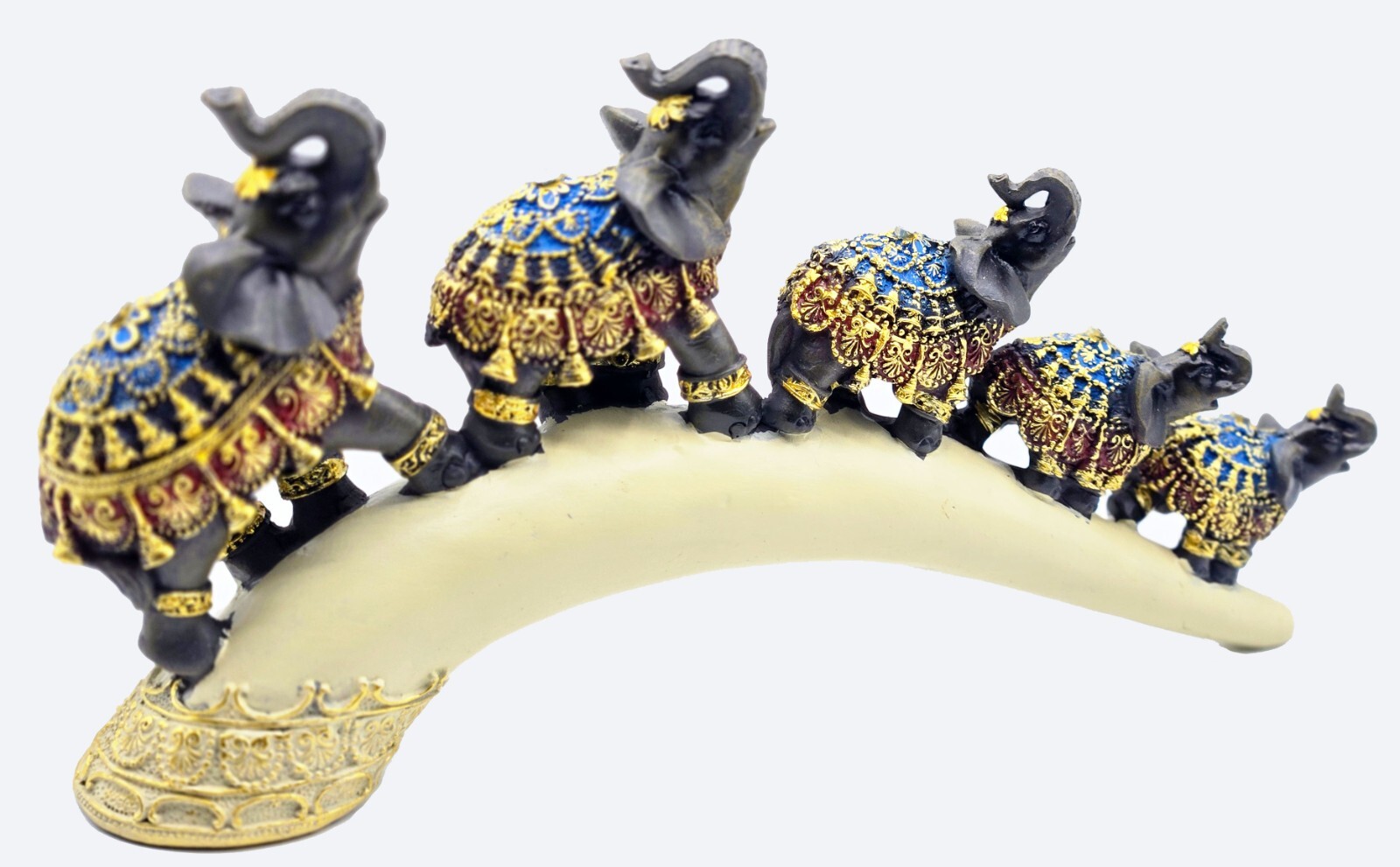 Elegant Elephant Family in Trunk Statue Lucky Wealth Figurine Gift & Home Decor Elegant Elephant Family in Trunk Statue Lucky Wealth Figurine Gift & Home Decor