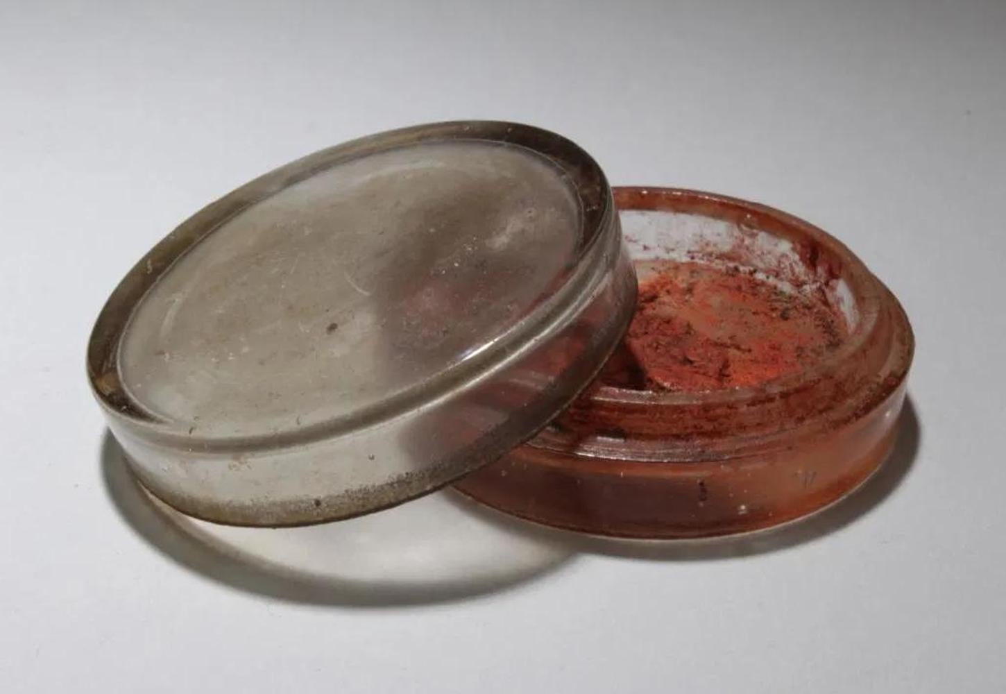 Chinese Red Ink in a peking glass container Chinese Red Ink in a peking glass container