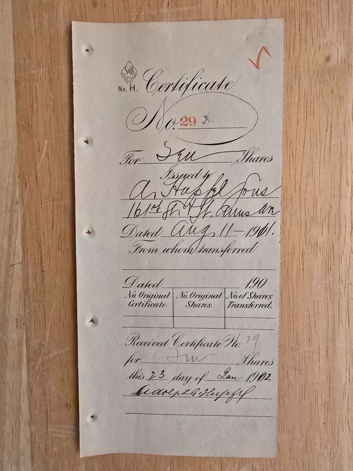 BRONX Brewery / BREWER Adolph G. Hupfel SIGNED Document “Hupfel Brewing Company”