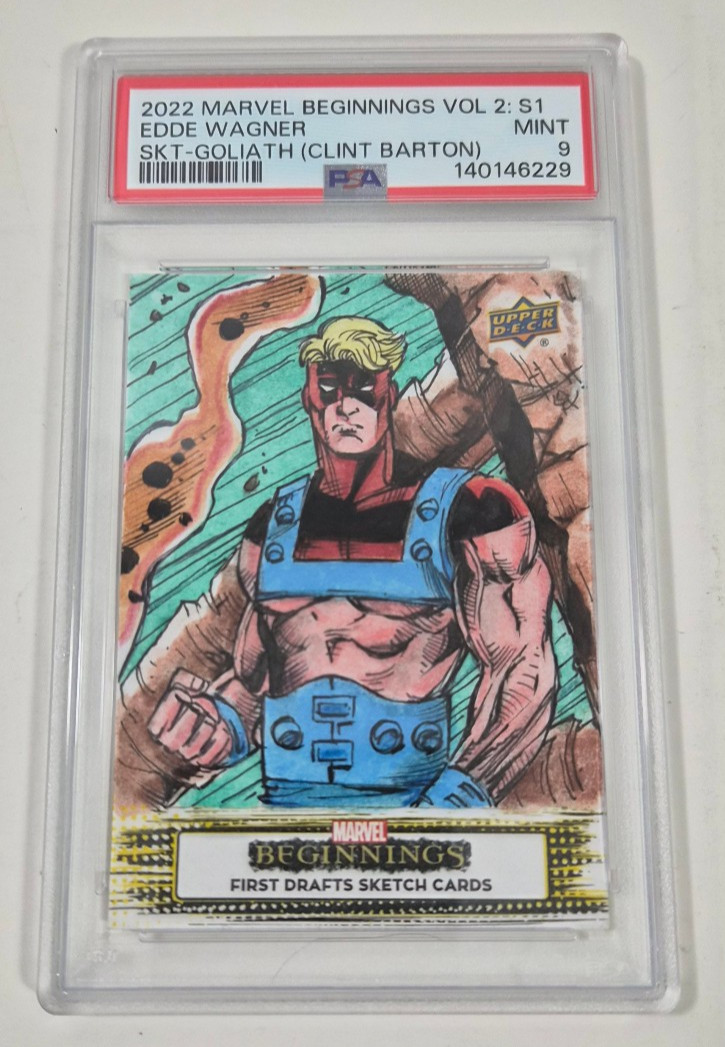 2022 Marvel Beginnings 1/1 First Draft Sketch Card PSA 9 Edde Wagner Auto 2022 Marvel Beginnings 1/1 First Draft Sketch Card PSA 9 Edde Wagner Auto