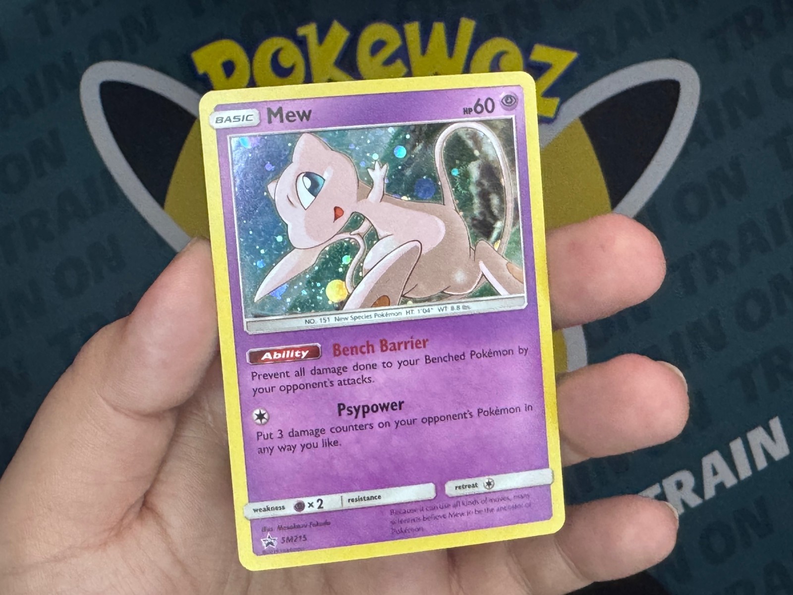 Mew SM215 Holo Black Star Promo Card Sun Moon Pokemon TCG NM Mew SM215 Holo Black Star Promo Card Sun Moon Pokemon TCG NM