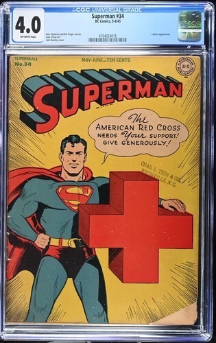 Superman #34 1945 Red Cross Cover CGC 4.0