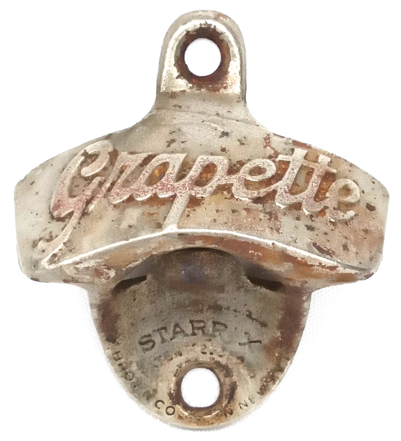 Brown Mfg Co Starr X Grapette Bottle Opener Cast Iron Made In USA Antique 1940s